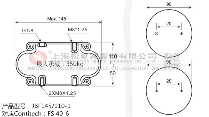 JBF145/110-1橡膠<a href='http://fawzimasri.com/' target='_blank'><u>空氣彈簧</u></a>