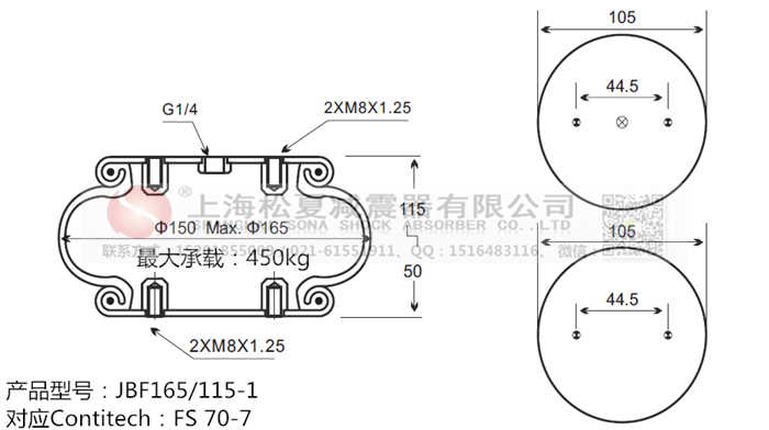 JBF165/115-1橡膠<a href='http://fawzimasri.com/' target='_blank'><u>空氣彈簧</u></a>