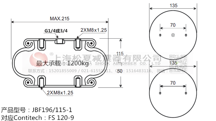 JBF196/115-1橡膠<a href='http://fawzimasri.com/' target='_blank'><u>空氣彈簧</u></a>