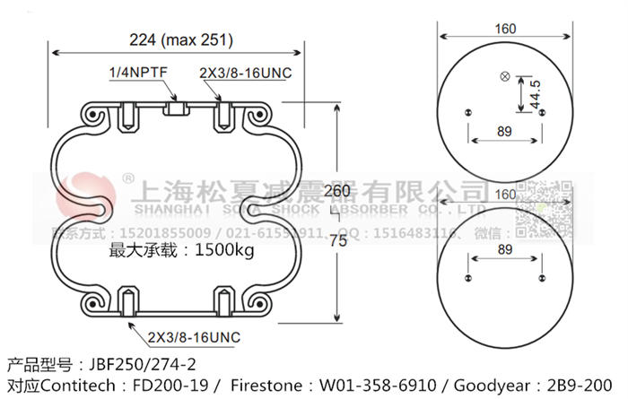 JBF250/274-2橡膠<a href='http://fawzimasri.com/' target='_blank'><u>空氣彈簧</u></a>